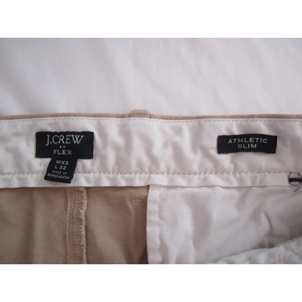 Men'sJ Crew Flex Athletic Slim Brown Pants Sz W33, L30 (MP415)